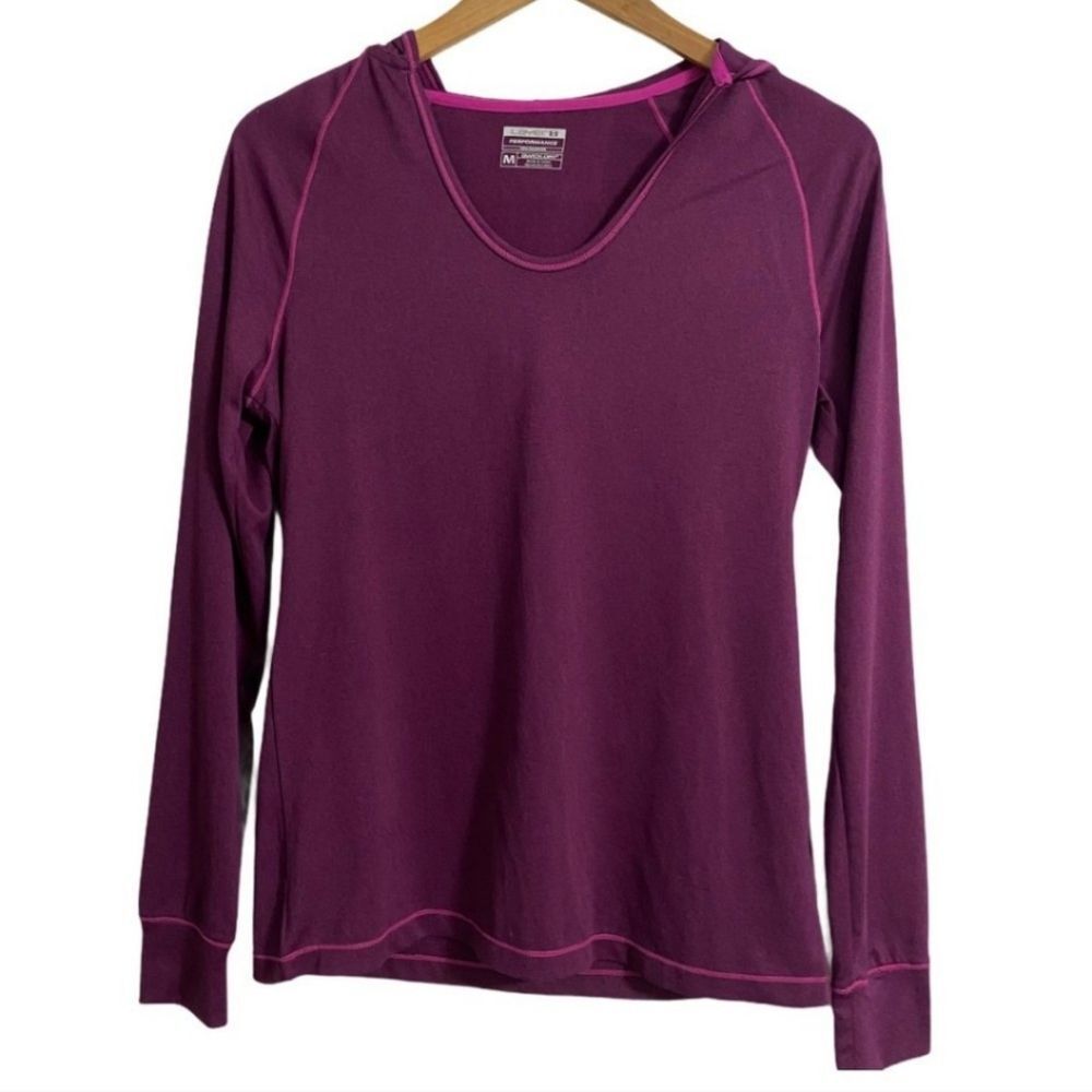Layer 8 Long Sleeve Purple Hot Pink Contrast Trim Dry Fit Hoodie Size M